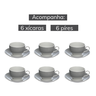 02 conjunto 6 xicaras de cha c pires em porcelana hauskraft 160ml lisboa
