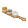 02 conjunto 3 petisqueiras com bandeja de bambu 33x8x4cm wolff