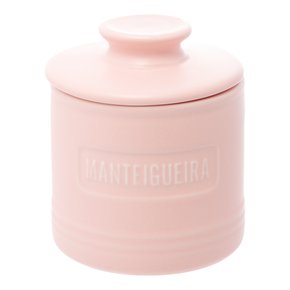 01 manteigueira francesa de ceramica c tampa wolff 8x8x9 matte rosa u