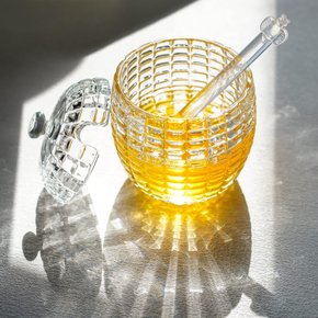 02 meleira de cristal de chumbo c pegador e tampa lyor 210ml tress