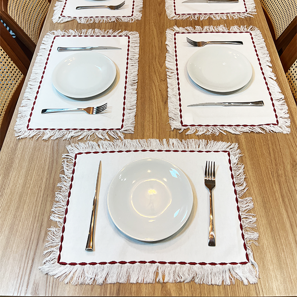 02 lugar americano argivai melody franja vermelho