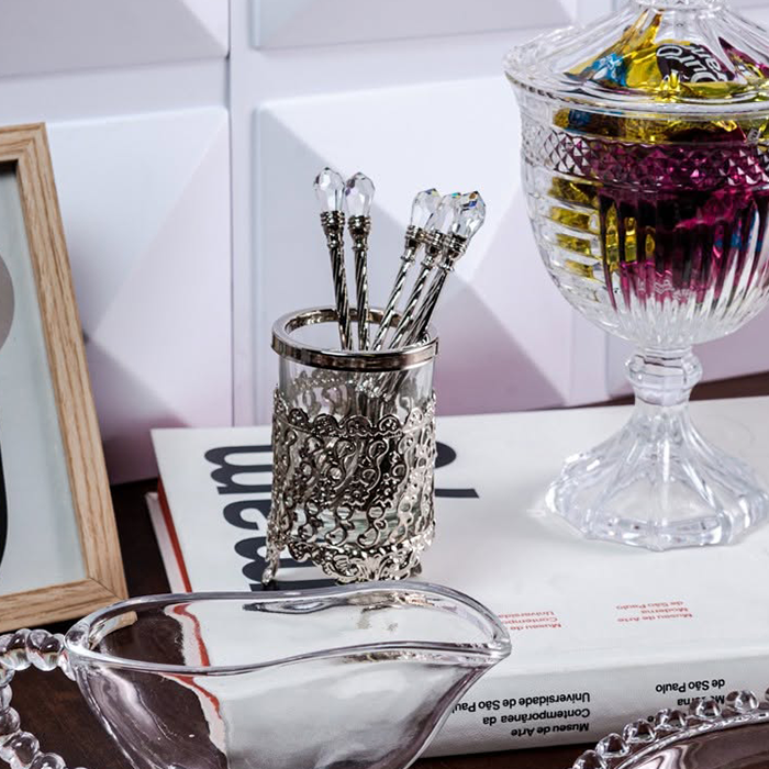 Conjunto 6 Colheres de Zamac Niquelado 14 cm Crystal Wolff