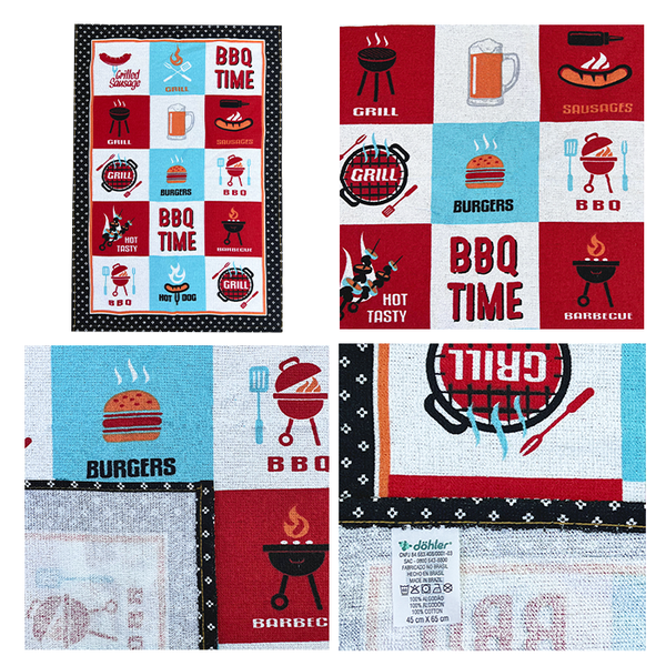 08 kit 3 panos de copa dohler 45x65 l 100 algodao colecao barbecue
