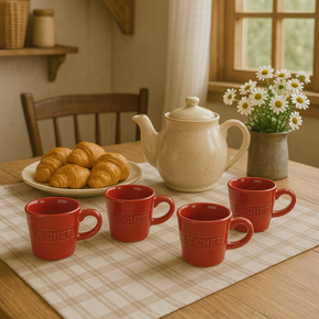 03 conjunto 4 xicaras de cafe em ceramica hauskraft le chef