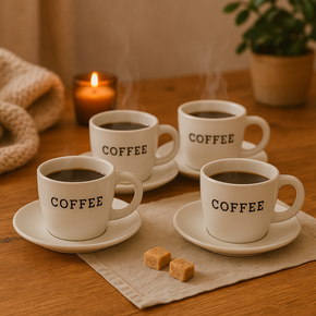 01 conjunto 4 xicaras p cafe hauskraft 130ml linha servir cremona