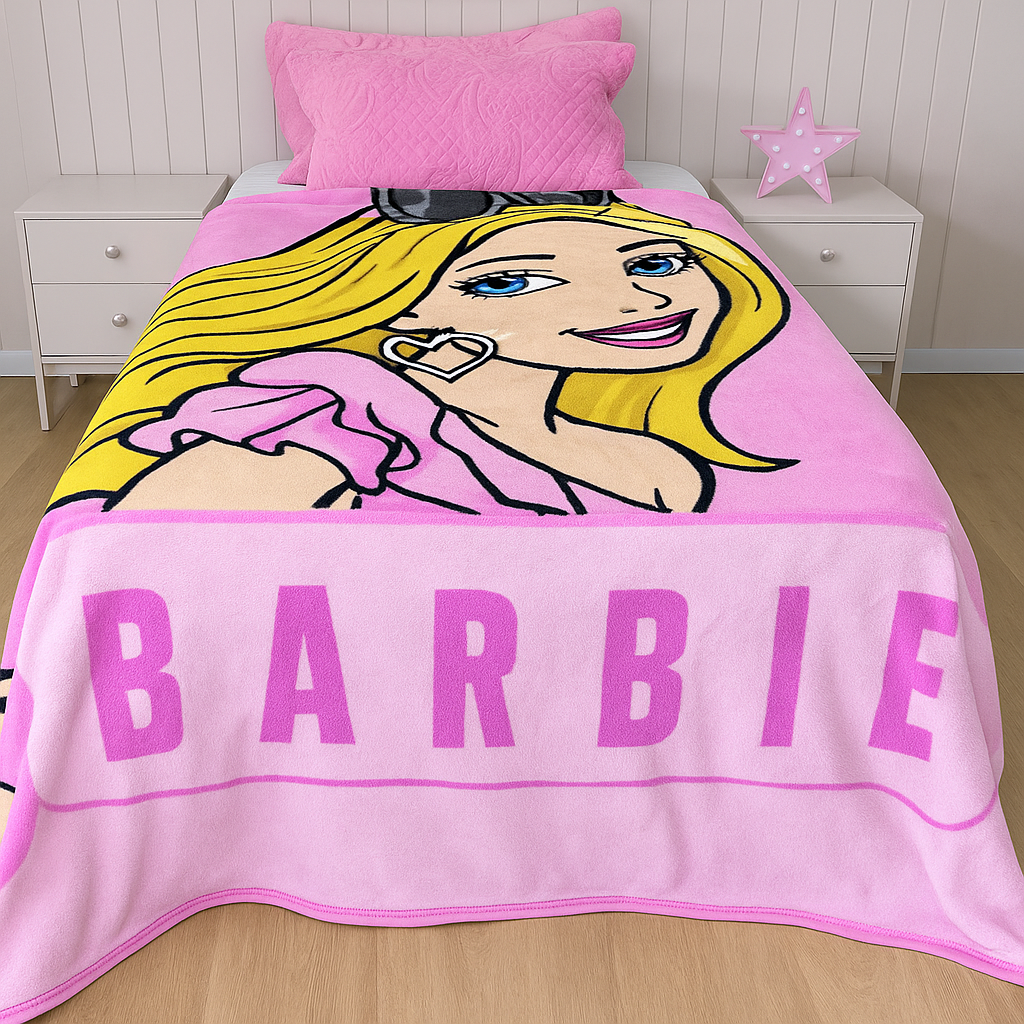 Barbie シリコンマット Cobertor Raschel Plus Barbie Jolitex - Solteiro 1,50x2,00m