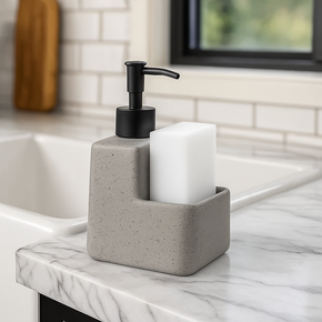 01 porta detergente liquido c suporte de esponja em ceramica lyor granilite