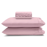 jogo de cama microfibra sonata renda janer buettner rosa casal principal