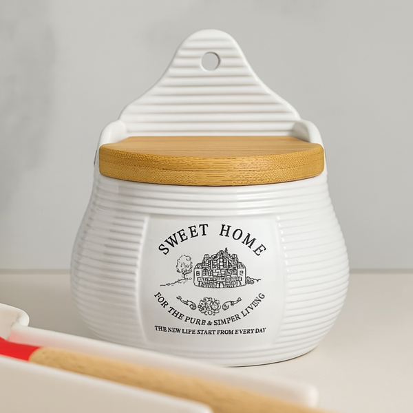 02 saleiro de parede de ceramica c tampa de bambu lyor sweet home