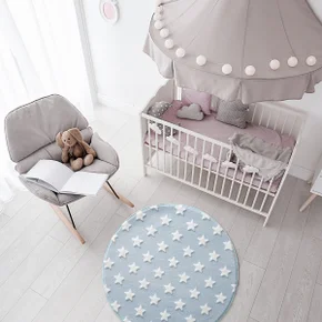 05 tapete infantil jolitex mimo estrelas redondo em poliester antiderrapante 100cm