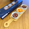 06 conjunto 3 petisqueiras com bandeja de bambu 33x8x4cm wolff