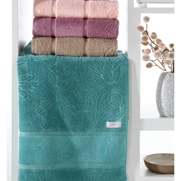 01 jogo 4 pecas tulip 2 banho 2 rosto 500 g m barra de veludo extra comfort lufamar