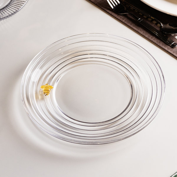 02 conjunto com 6 pratos de sobremesa 19cm cristal linha little bee lyor