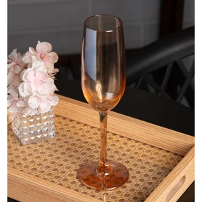 07 jogo com 6 tacas para champagne gourmet 200ml em vidro lyor