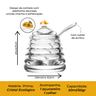 05 acucareiro de cristal ecologico little bee com colher de acrilico lyor