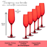09 jogo com 6 tacas para champagne gourmet 200ml em vidro lyor