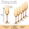 10 jogo com 6 tacas para champagne gourmet 200ml em vidro lyor