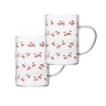 01 conjunto 2 canecas de vidro borossilicato resistente ao calor 280ml linha cherry cerejas lyor