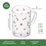 04 conjunto 2 canecas de vidro borossilicato resistente ao calor 280ml linha cherry cerejas lyor