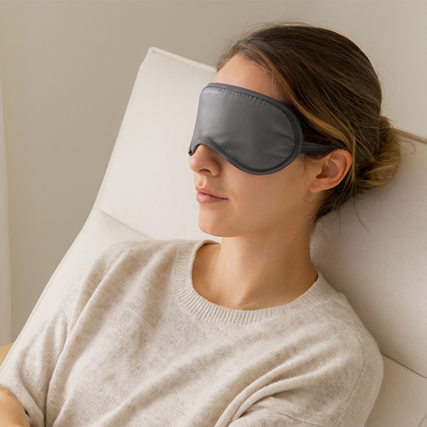 06 kit com 10 mascaras para dormir c elastico de poliester cinza lyor