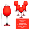 10 jogo com 6 tacas para vinho gourmet 600ml em vidro lyor