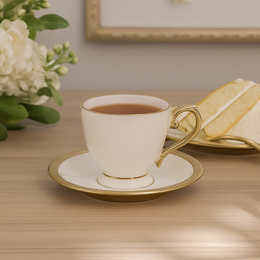 Jogo 6 Xícaras de Chá com Pires de Porcelana Paddy 200ml – Wolff