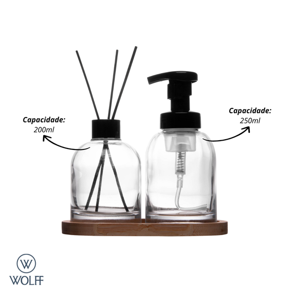 Kit Banheiro Orion 3 Peças - Dispenser Sabonete Líquido, Difusor e