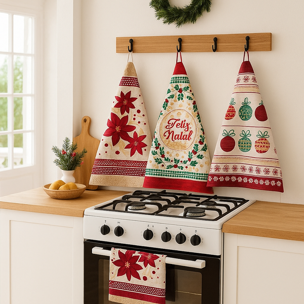 02 kit 3 panos de prato estampados de natal 40x60cm lepper