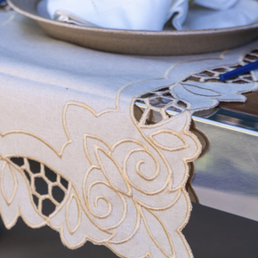 03 trilho de mesa decorativo tulipas argivai 100 poliester