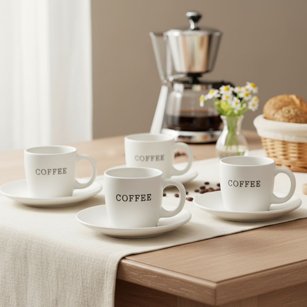 Conjunto 4 Xícaras P/ Café Hauskraft 130ml - Linha Servir Cremona