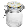 01 pote hermetico de vidro com tampa de silicone e clipe em metal linha siciliano lyor