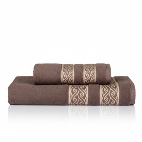 02 jogo toalha de banho e rosto dianneli 2 pecas jacquard oasis