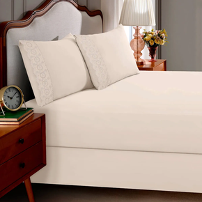 04 jogo de cama 3 pecas sonata renda janer buettner 100 poliester