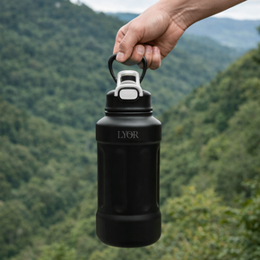 12 garrafa termica de aco inox com alca adventure 1l lyor