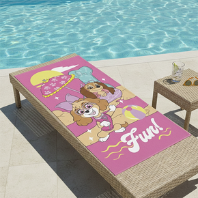 02 toalha de praia e piscina infantil estampada personagens 70x140cm 300g m lepper