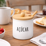 01 acucareiro de vidro com colher de bambu doha hauskraft 300ml linha servir