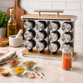 06 porta condimentos em inox c suporte e alca hauskraft 12 pecas