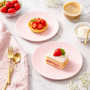 07 conjunto 2 pratos p sobremesa de ceramica wolff 19cm colibri