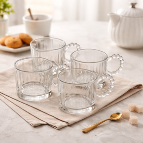 01 conjunto 4 xicaras de vidro wolff 100ml classic