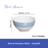 03 kit lanche caneca e bowl de porcelana listrada em azul acqua hauskraft