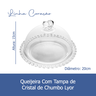 01 queijeira com tampa de cristal de chumbo lyor coracao