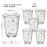 01 kit 6 copos altos florenca 370ml de vidro wolff
