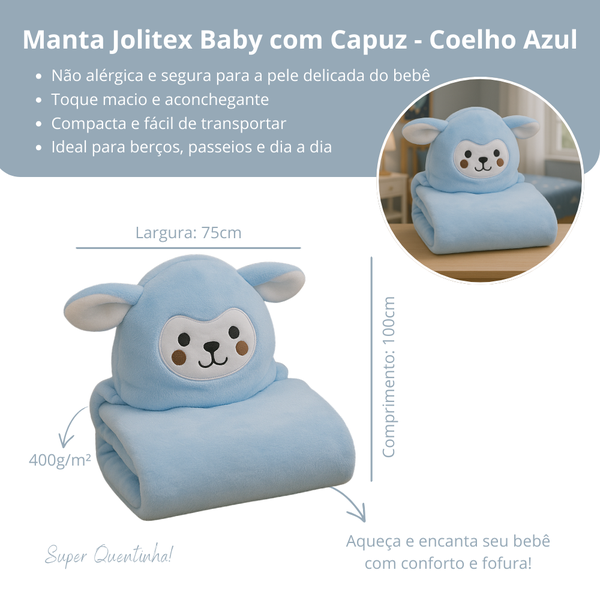 Manta Baby com Capuz - Jolitex