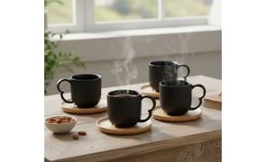conjunto de xicaras em ceramica